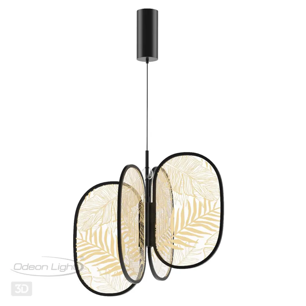 Фото 3 Светильник подвесной светодиодный Odeon Light Piuma Od_6665_53l 22 м² теплый белый (желтый) свет цвет черный Фото 3 Светильник подвесной светодиодный Odeon Light Piuma Od_6665_53l 22 м² теплый белый (желтый) свет цвет черный