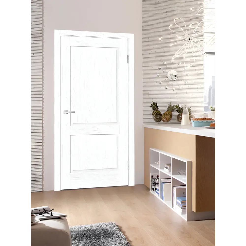 Фото 3 Комплект межкомнатной двери Velldoris Alto 11 2p глухая 200x70см ПВХ цвет белоснежное дерево с коробом и наличниками Фото 3 Комплект межкомнатной двери Velldoris Alto 11 2p глухая 200x70см ПВХ цвет белоснежное дерево с коробом и наличниками