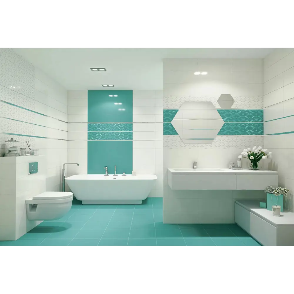 Фото Декор Azori Vela 587102002 50.5x20.1см цвет бирюзовый Фото Декор Azori Vela 587102002 50.5x20.1см цвет бирюзовый