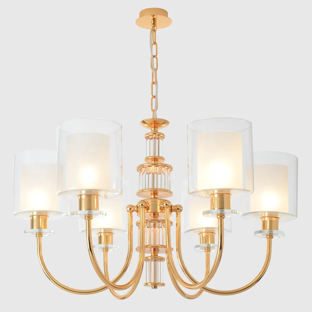 Фото 2 Люстра подвесная Crystal Lux Elena sp6 gold 1621_306 6 ламп 12 м² цвет золото Фото 2 Люстра подвесная Crystal Lux Elena sp6 gold 1621_306 6 ламп 12 м² цвет золото