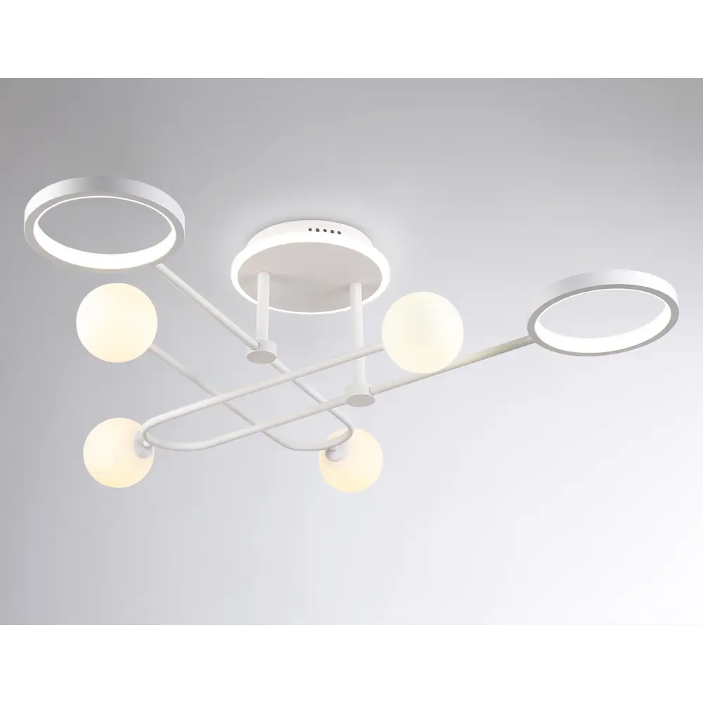 Фото 2 Люстра потолочная светодиодная Ambrella Light Comfort с пультом 7.8 м² регулируемый белый свет цвет белый/белый Фото 2 Люстра потолочная светодиодная Ambrella Light Comfort с пультом 7.8 м² регулируемый белый свет цвет белый/белый