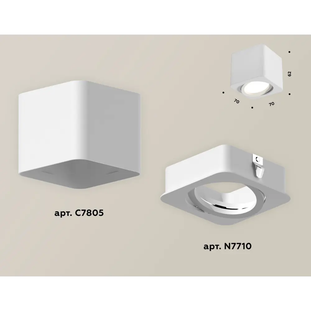 Фото 6 Светильник точечный накладной Ambrella light Xs7805010 2 м² цвет белый Фото 6 Светильник точечный накладной Ambrella light Xs7805010 2 м² цвет белый