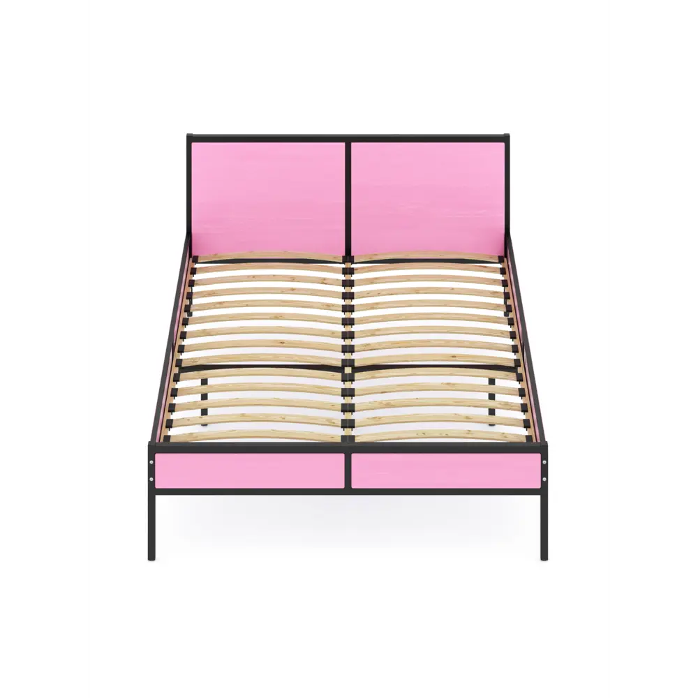 Фото 2 Кровать Solarius Kr140loft-roz-black-orto 145 x 90 x 206 см сосна цвет розовый Фото 2 Кровать Solarius Kr140loft-roz-black-orto 145 x 90 x 206 см сосна цвет розовый