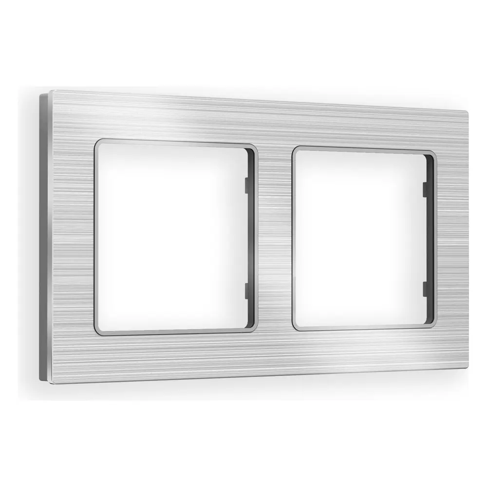 Фото Рамка для розеток и выключателей Ambrella volt Alfa Platos AF550102 2 поста цвет серебро металл Фото Рамка для розеток и выключателей Ambrella volt Alfa Platos AF550102 2 поста цвет серебро металл