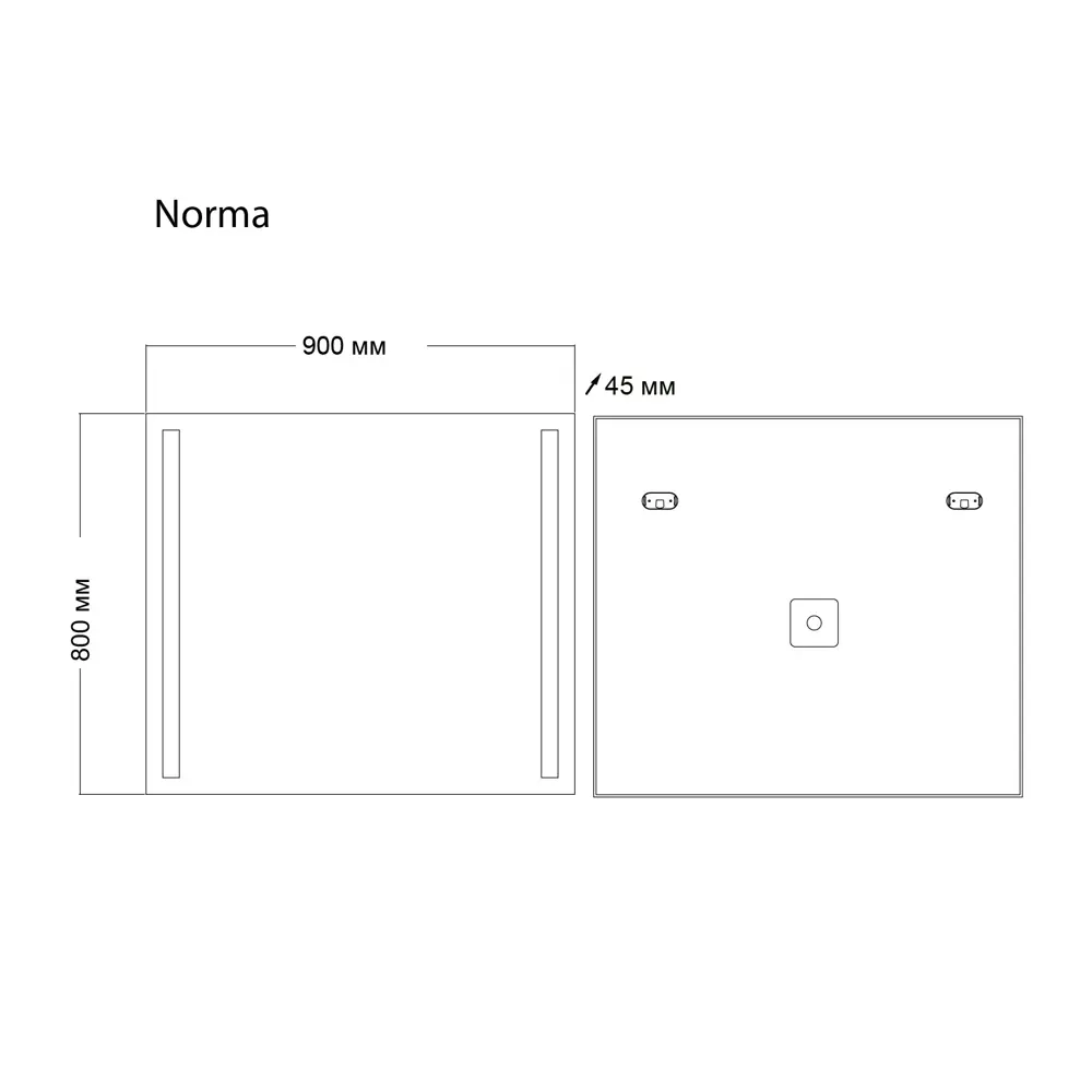 Фото 4 Зеркало для ванной Grossman Norma 109080 с подсветкой 80x90см Фото 4 Зеркало для ванной Grossman Norma 109080 с подсветкой 80x90см