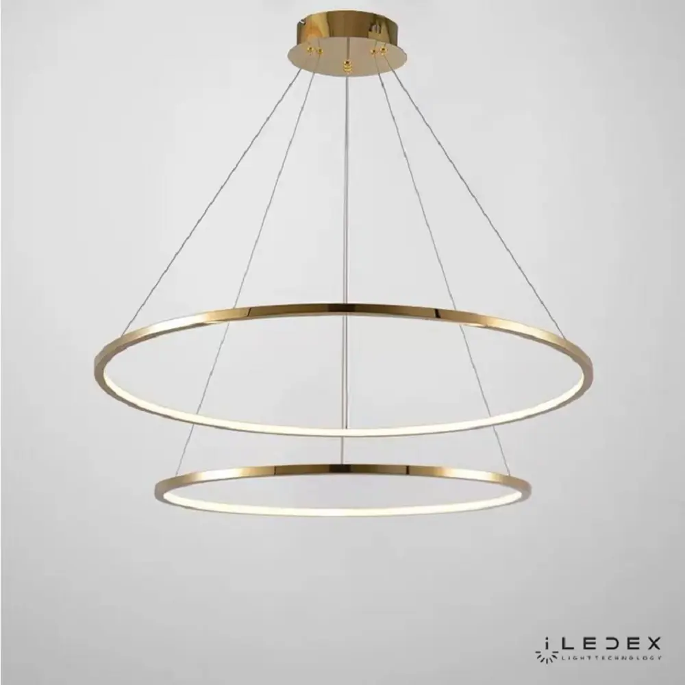 Фото Люстра подвесная светодиодная Iledex Axis 10112p/2-39w-3000k (6/4) br 3.25 м² теплый белый (желтый) свет цвет жёлтый/золотой Фото Люстра подвесная светодиодная Iledex Axis 10112p/2-39w-3000k (6/4) br 3.25 м² теплый белый (желтый) свет цвет жёлтый/золотой