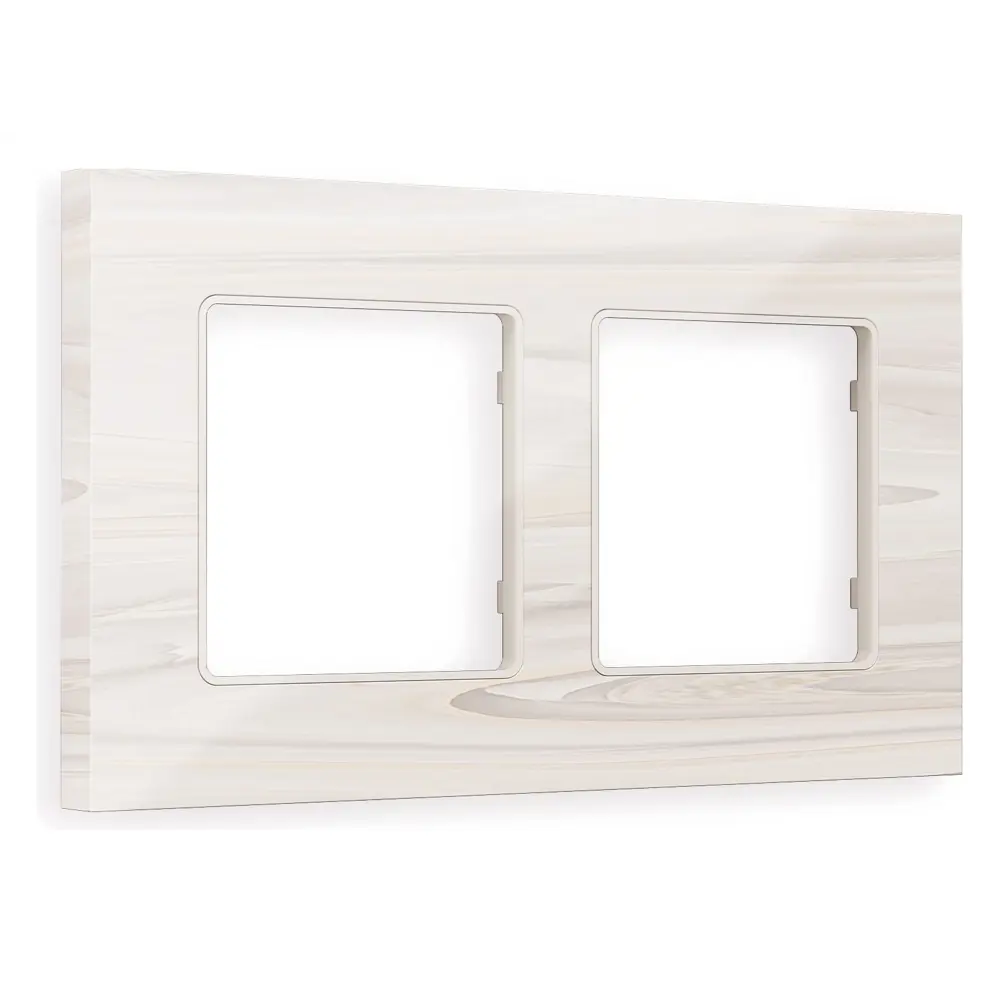 Фото Рамка для розеток и выключателей Ambrella volt Alfa Grand AF930302 2 поста цвет бежевый мрамор