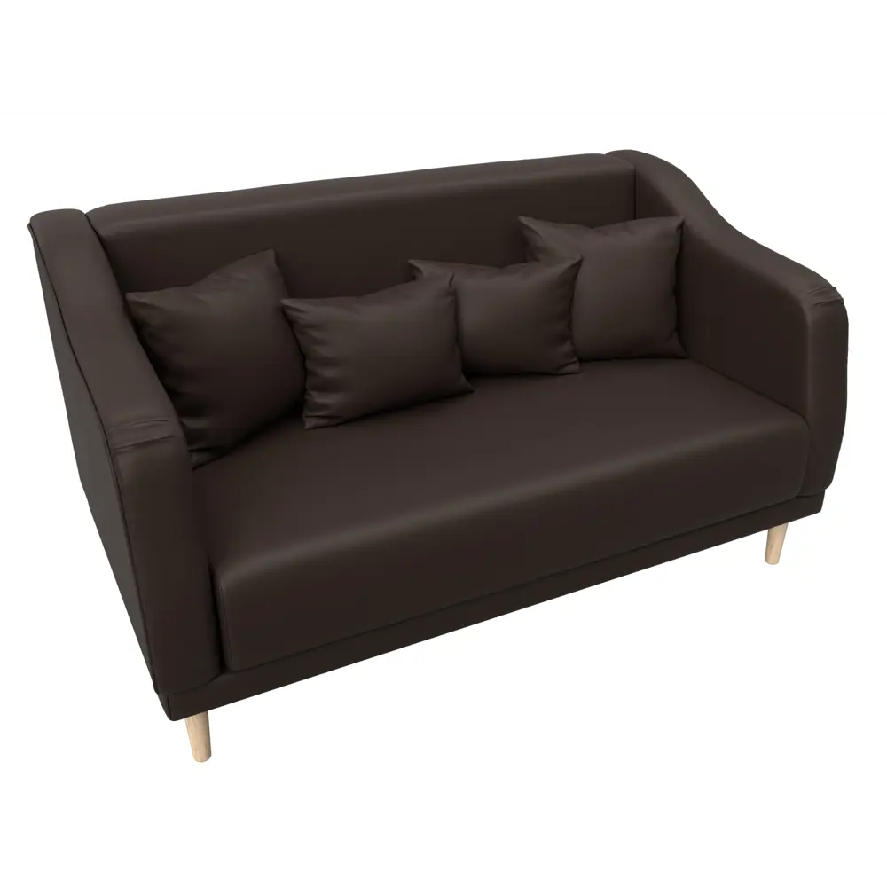 Фото 6 Диван кухонный прямой Киото Лига диванов 113093 152x91x81 см экокожа цвет коричневый