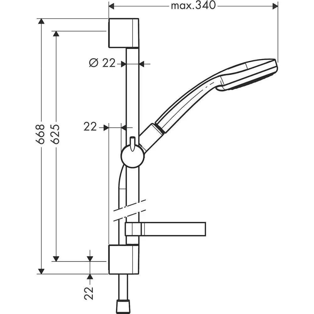 Фото 2 Душевой гарнитур Hansgrohe Croma 27717000 Фото 2 Душевой гарнитур Hansgrohe Croma 27717000