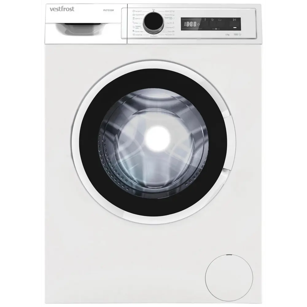 Фото Стиральная машина Vestfrost Vf4t1s100w 59.7x84.5x36.2 см 4 кг цвет белый Фото Стиральная машина Vestfrost Vf4t1s100w 59.7x84.5x36.2 см 4 кг цвет белый