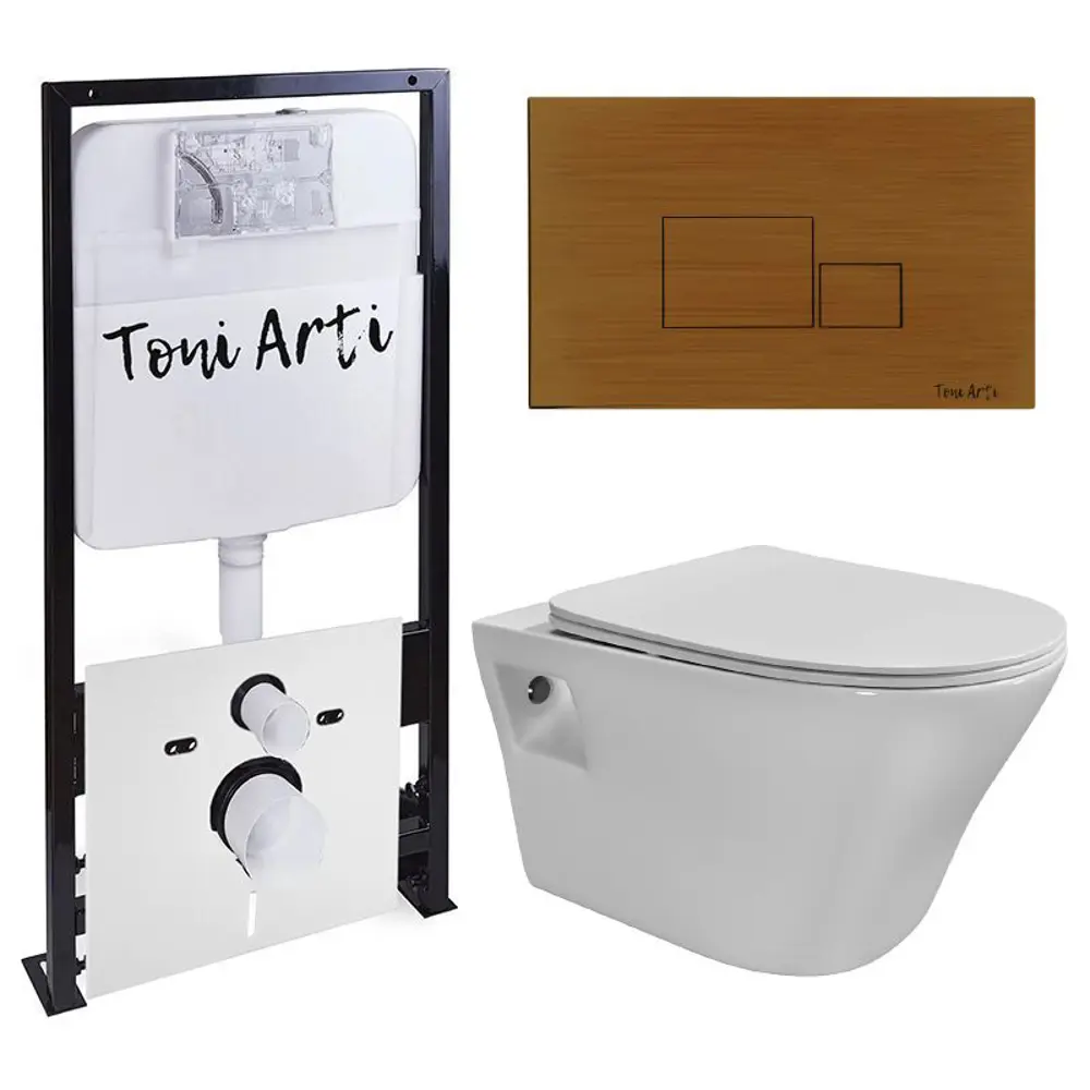 Фото Комплект инсталляция с подвесным унитазом TONI ARTI TA-01 Lamoli с клавишей Tocco TA-0066 с сиденьем с микролифтом Фото Комплект инсталляция с подвесным унитазом TONI ARTI TA-01 Lamoli с клавишей Tocco TA-0066 с сиденьем с микролифтом