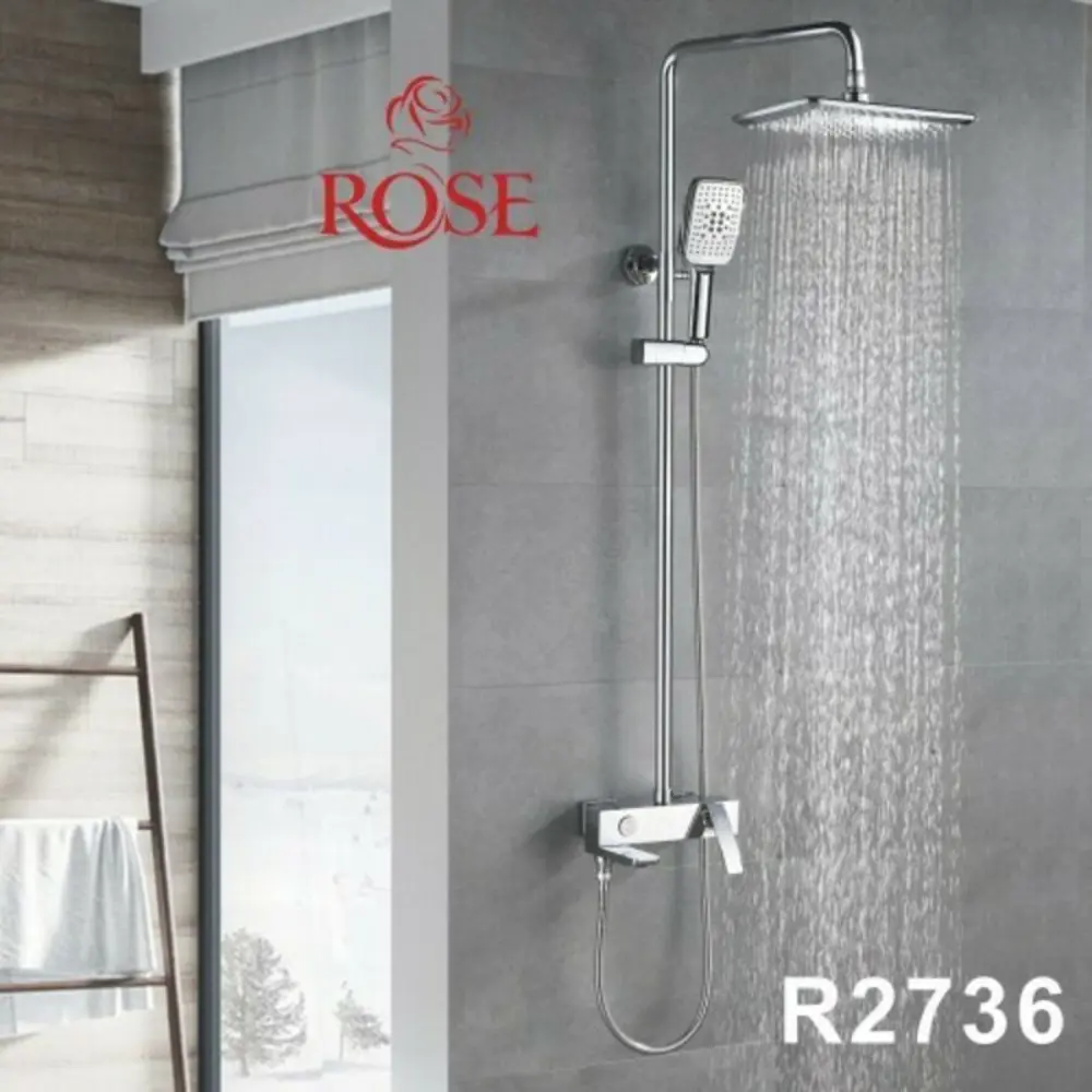 Фото Душевая система Rose R2736 1 режим цвет хром Фото Душевая система Rose R2736 1 режим цвет хром