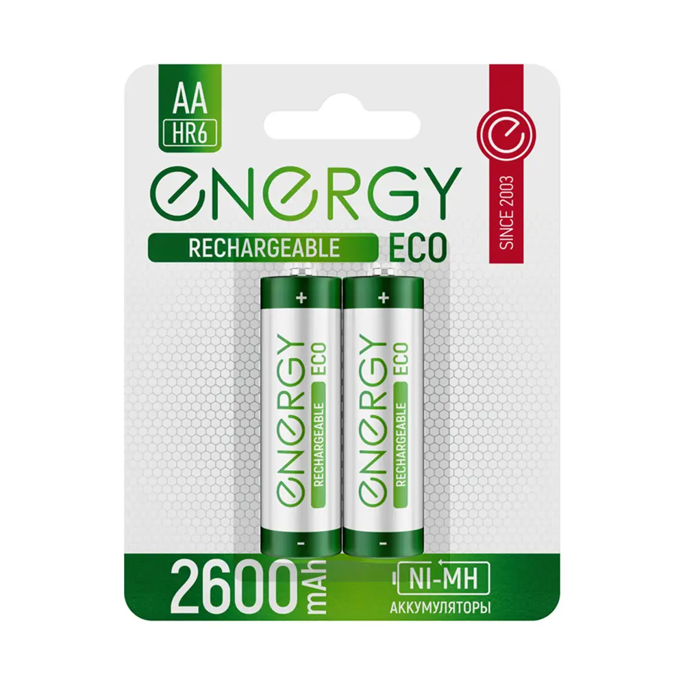 Фото Аккумулятор Energy Eco Ni-Mh HR6 AA 2600 мАч 2B 2 шт. Фото Аккумулятор Energy Eco Ni-Mh HR6 AA 2600 мАч 2B 2 шт.