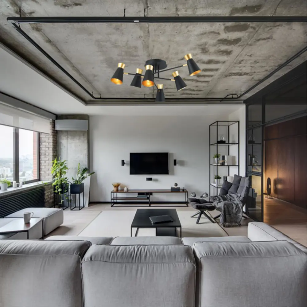 Фото 3 Люстра потолочная Lumion Lofti Lmn_3790_6c 6 ламп 12 м² цвет черный Фото 3 Люстра потолочная Lumion Lofti Lmn_3790_6c 6 ламп 12 м² цвет черный