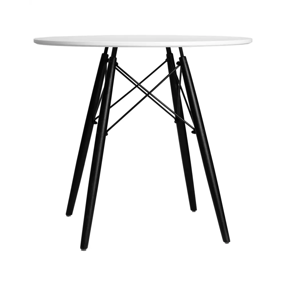 Фото 4 Кухонный стол круглый Dobrin Chelsea`80 black lmzl-td-108_blackbase 80x80 см МДФ цвет белый Фото 4 Кухонный стол круглый Dobrin Chelsea`80 black lmzl-td-108_blackbase 80x80 см МДФ цвет белый