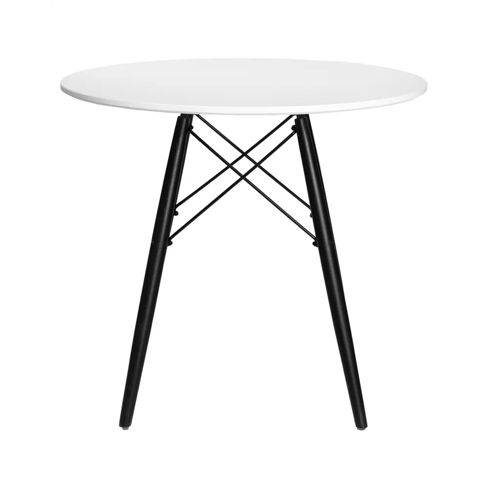 Фото 2 Кухонный стол круглый Dobrin Chelsea`80 black lmzl-td-108_blackbase 80x80 см МДФ цвет белый Фото 2 Кухонный стол круглый Dobrin Chelsea`80 black lmzl-td-108_blackbase 80x80 см МДФ цвет белый