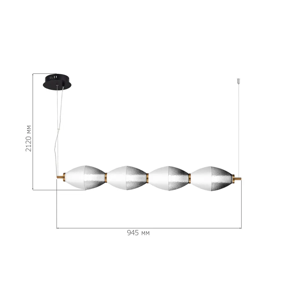 Фото 8 Светильник подвесной светодиодный St luce Ice Sl6130.403.24 10 м² теплый белый (желтый) свет цвет черный Фото 8 Светильник подвесной светодиодный St luce Ice Sl6130.403.24 10 м² теплый белый (желтый) свет цвет черный