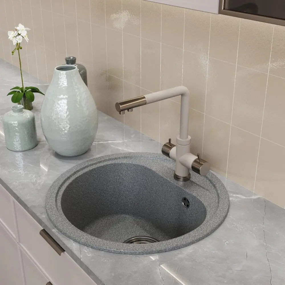 Фото Мойка для кухни Mixline NL-TM10 53x53 см глубина чаши 180 см искусственный камень цвет темно-серый Фото Мойка для кухни Mixline NL-TM10 53x53 см глубина чаши 180 см искусственный камень цвет темно-серый
