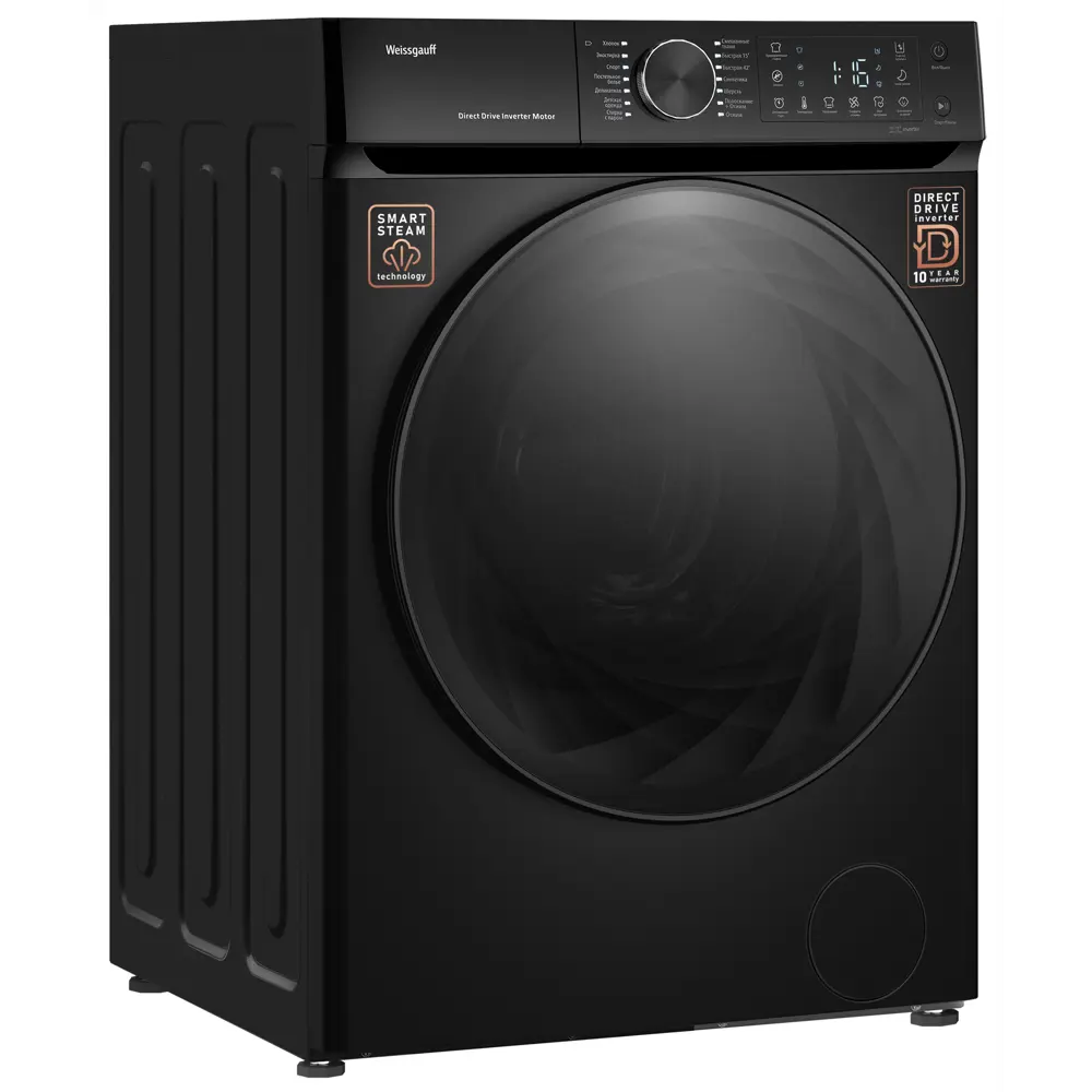 Фото 3 Стиральная машина Weissgauff Wm 59411 direct drive inverter steam matt black 60x85x56 см 11 кг цвет черный Фото 3 Стиральная машина Weissgauff Wm 59411 direct drive inverter steam matt black 60x85x56 см 11 кг цвет черный