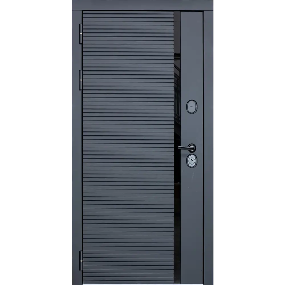 Фото Входная дверь Diva STR МХ-45 205x86см левый цвет Д15 софт шампань/черный кварц с зеркалом