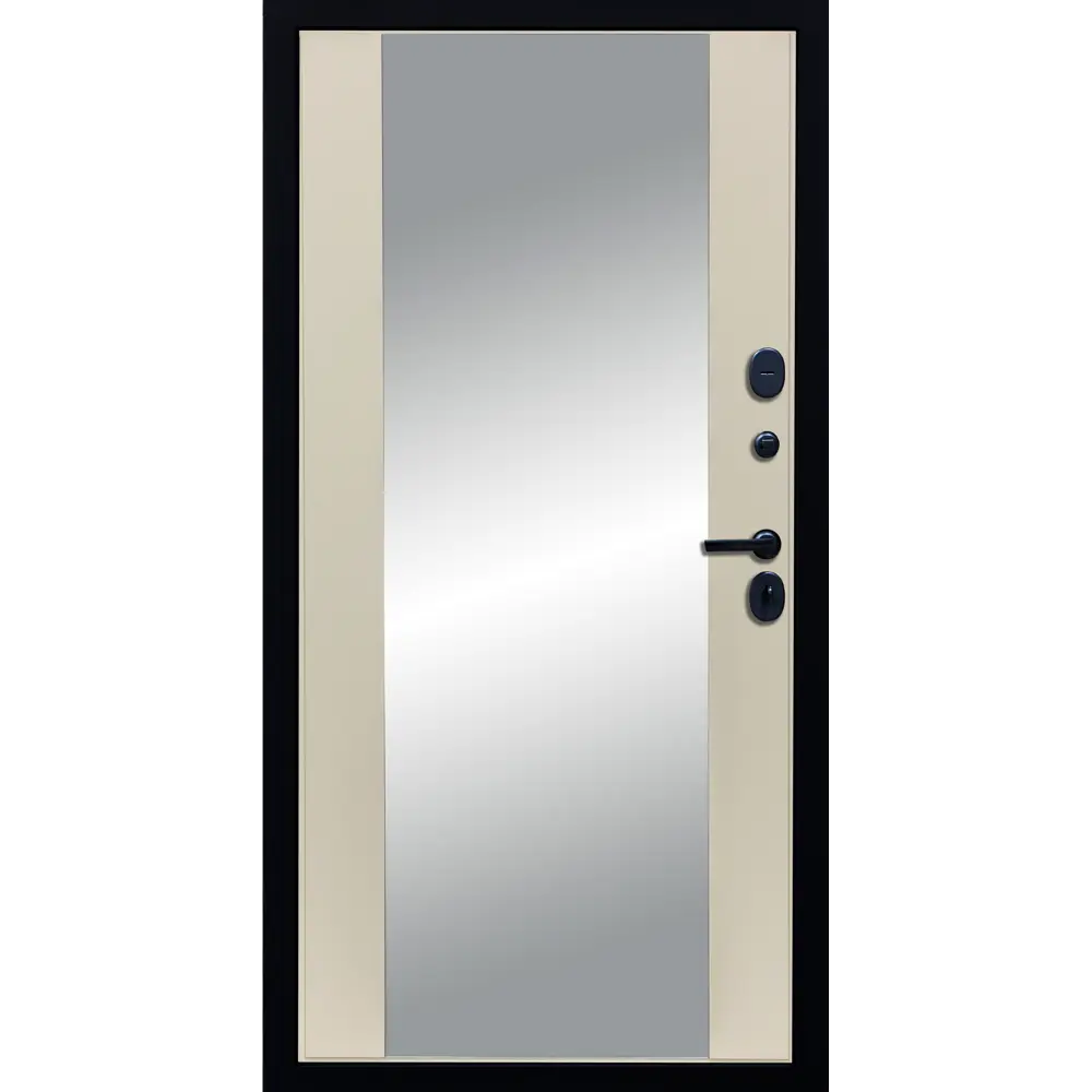 Фото 2 Входная дверь Diva STR МХ-45 205x86см левый цвет Д15 софт шампань/черный кварц с зеркалом