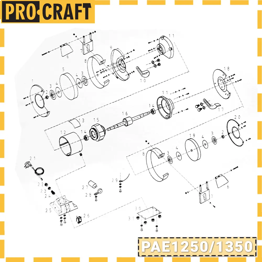 Фото 7 Станок точильный Procraft PAE1250, 350 Вт
