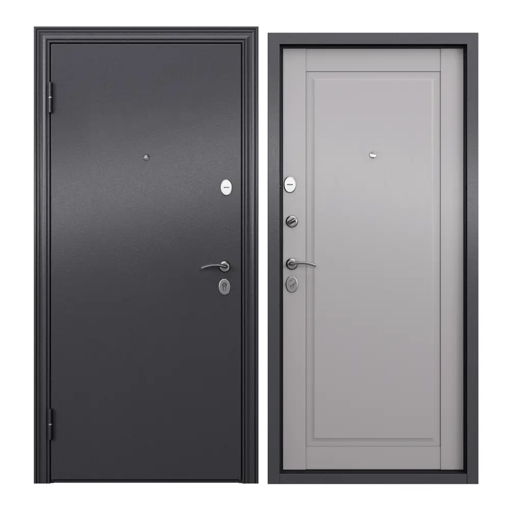 Фото Входная дверь Torex Flat-M левый 205x86см цвет платина Фото Входная дверь Torex Flat-M левый 205x86см цвет платина