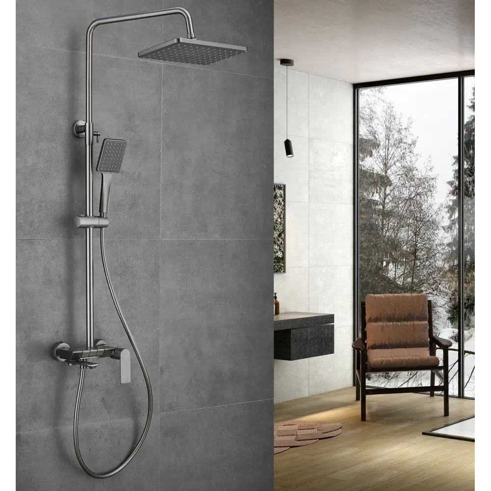 Фото 3 Душевая система KEVON KV20432-3 цвет оружейная сталь