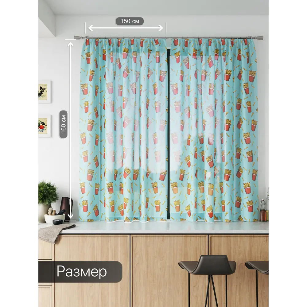 Фото 3 Тюль Comfy way Базовая комплектация CW786017 на шторной ленте 160x150 см цвет синий Фото 3 Тюль Comfy way Базовая комплектация CW786017 на шторной ленте 160x150 см цвет синий
