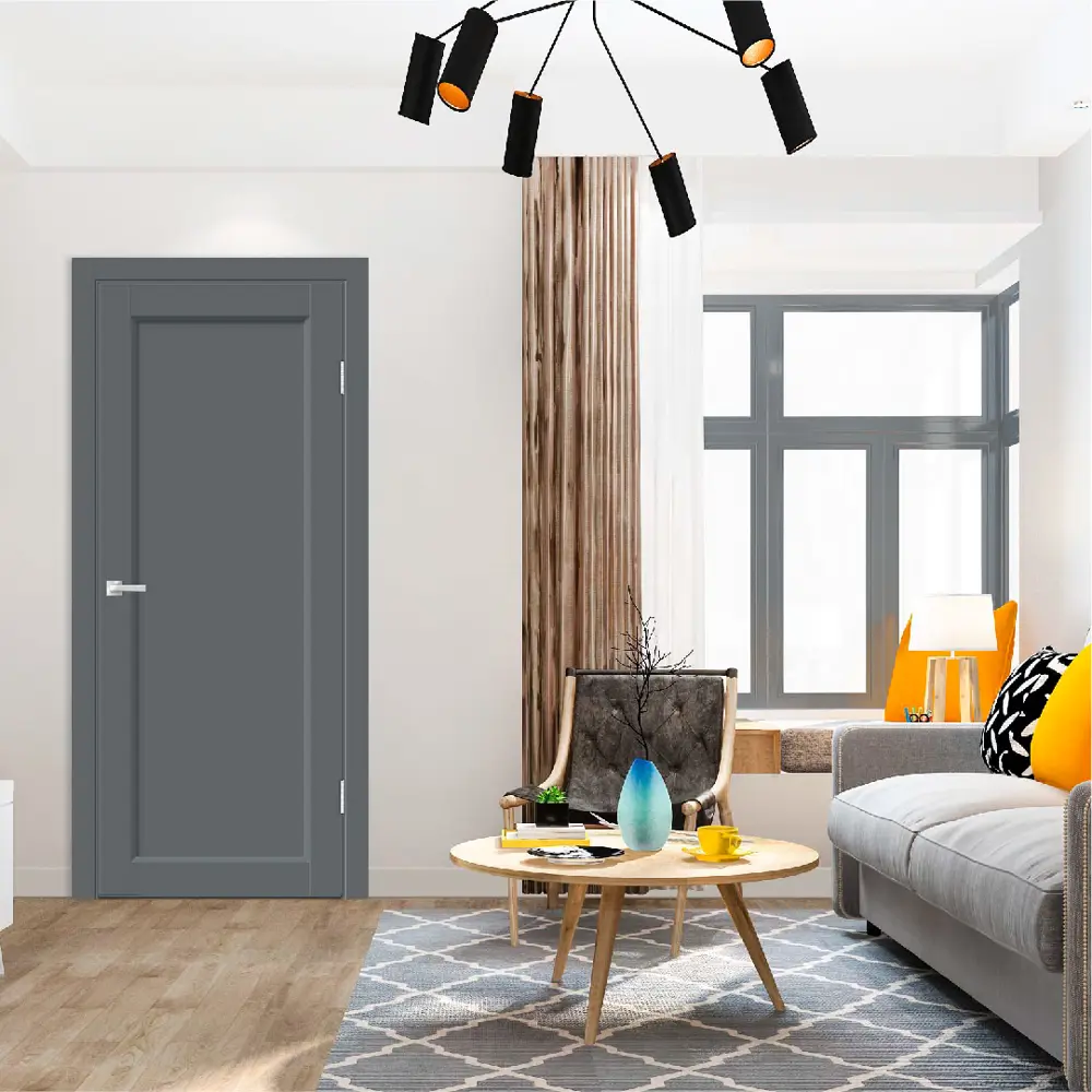 Фото 4 Комплект межкомнатной двери Velldoris Style 3 2P глухая 200x70см ПВХ цвет вулкан с коробом и наличниками Фото 4 Комплект межкомнатной двери Velldoris Style 3 2P глухая 200x70см ПВХ цвет вулкан с коробом и наличниками