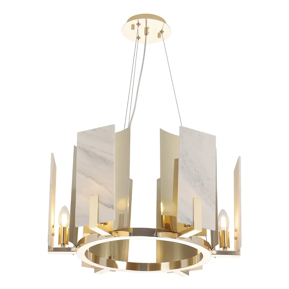 Фото Люстра подвесная Crystal lux Deluxe Cu_1540_306 6 ламп 14 м² цвет золото Фото Люстра подвесная Crystal lux Deluxe Cu_1540_306 6 ламп 14 м² цвет золото