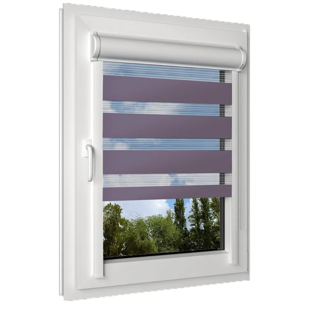 Фото Рулонная штора день/ночь Унистайл RKRZSIRN070155, 70x155 см, цвет сиреневый