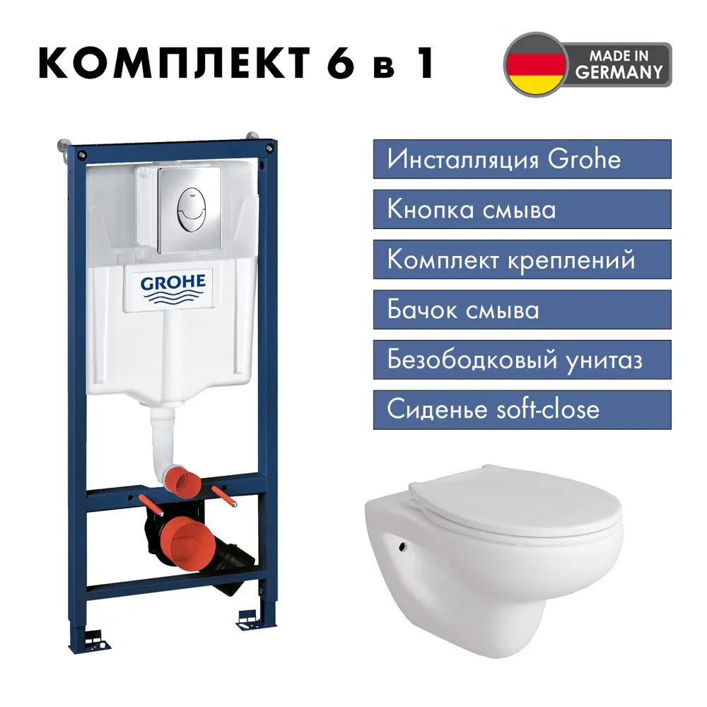 Фото Инсталляция GROHE Rapid SL с клавишей смыва Skate Air (3 реж) 3-в-1 (113 м)(38721001)Alentori FLUIRE 901 унитаз микролифт белый глянцевый Фото Инсталляция GROHE Rapid SL с клавишей смыва Skate Air (3 реж) 3-в-1 (113 м)(38721001)Alentori FLUIRE 901 унитаз микролифт белый глянцевый