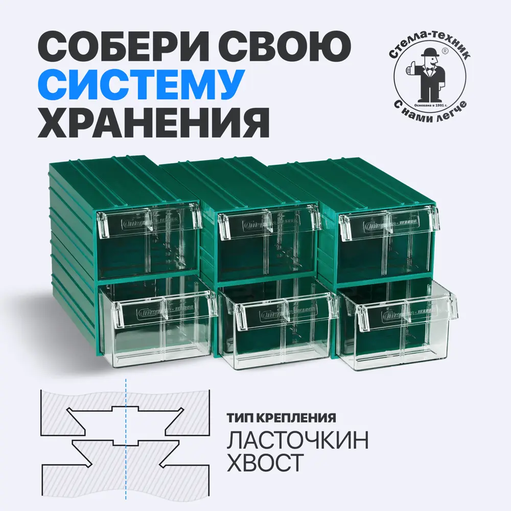 Фото 4 Пластиковый короб Стелла-техник C-2-К6-зеленый-прозрачный 140x250x100мм,6 шт Фото 4 Пластиковый короб Стелла-техник C-2-К6-зеленый-прозрачный 140x250x100мм,6 шт