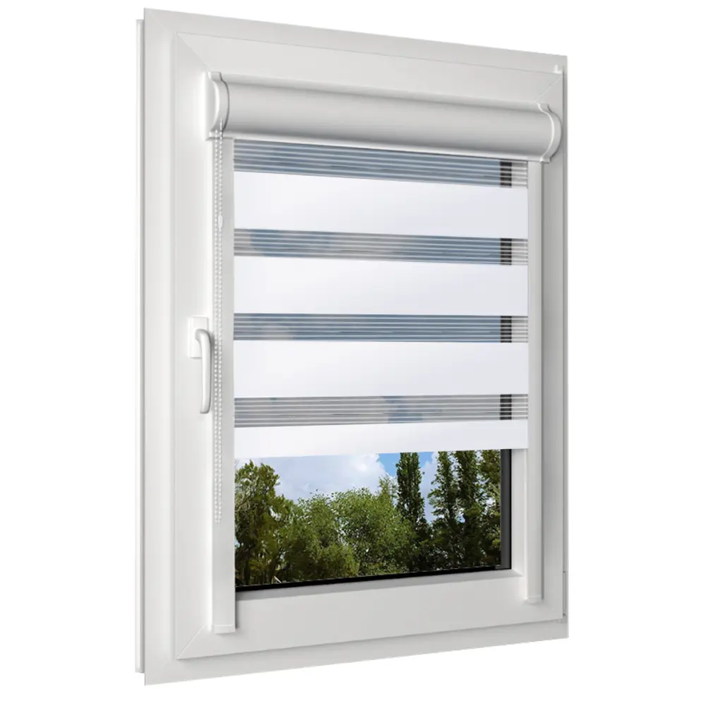 Фото Рулонная штора день/ночь Унистайл LKRZBELI090135, 90x135 см, цвет белый Фото Рулонная штора день/ночь Унистайл LKRZBELI090135, 90x135 см, цвет белый