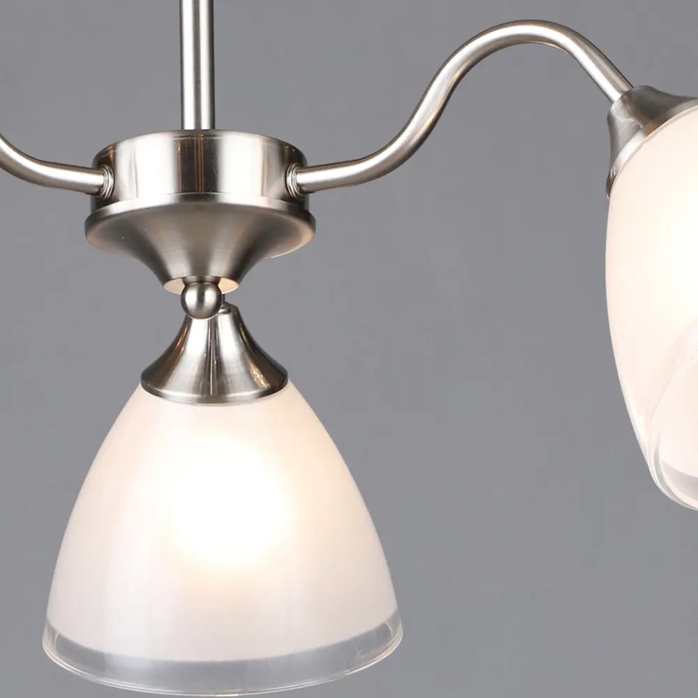 Фото 3 Люстра на штанге Reluce 06392-0.3-03 sl 3 лампы 18 м² цвет серебристый/белый Фото 3 Люстра на штанге Reluce 06392-0.3-03 sl 3 лампы 18 м² цвет серебристый/белый