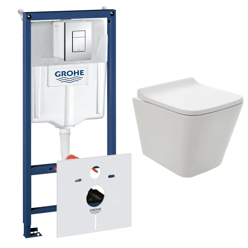 Фото Комплект инсталляция с унитазом Grohe NW0169/S цвет белый Фото Комплект инсталляция с унитазом Grohe NW0169/S цвет белый