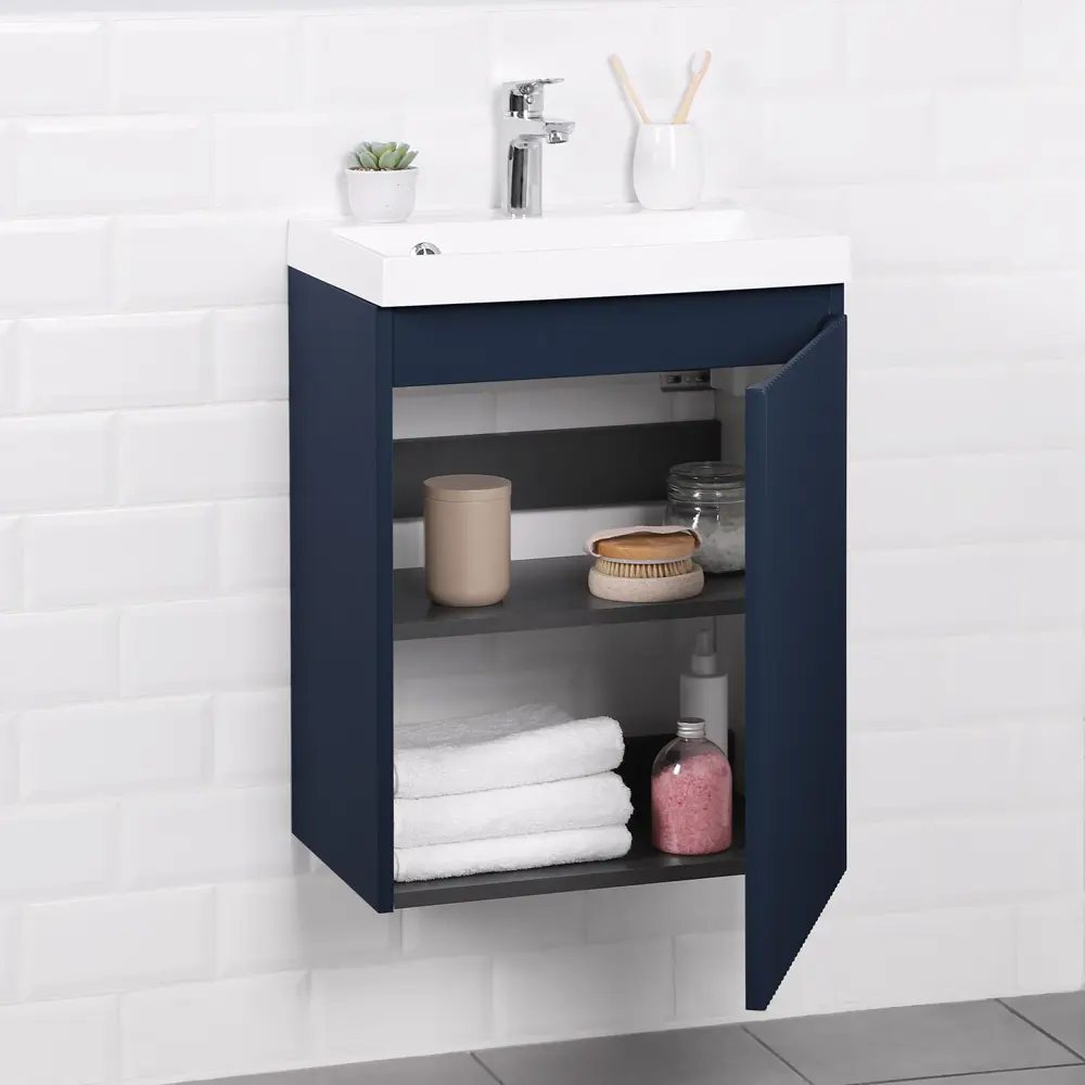 Фото 10 Тумба под раковину Итана Kate 4657810330245 49см цвет синий Фото 10 Тумба под раковину Итана Kate 4657810330245 49см цвет синий