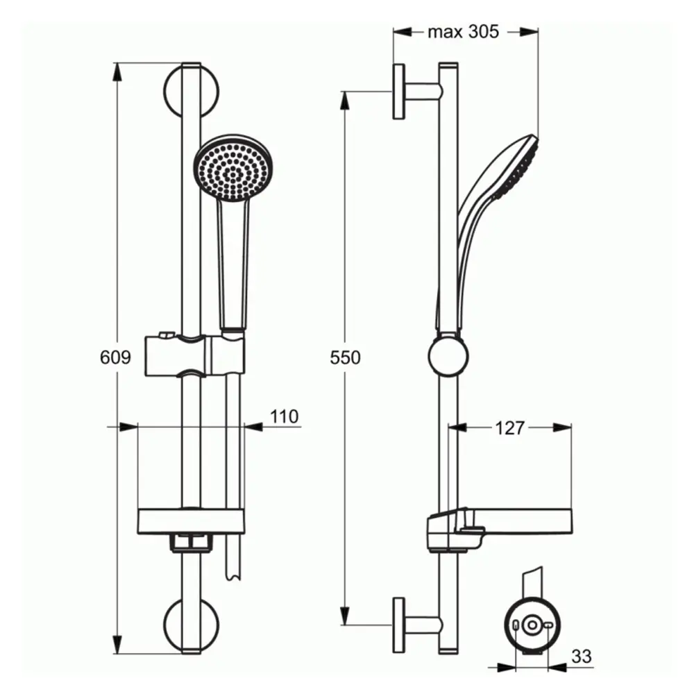 Фото 2 Душевой гарнитур IDEAL STANDARD SOFT S1 B9501AA состоящий из 1-функциональной лейки Ø80 мм Фото 2 Душевой гарнитур IDEAL STANDARD SOFT S1 B9501AA состоящий из 1-функциональной лейки Ø80 мм