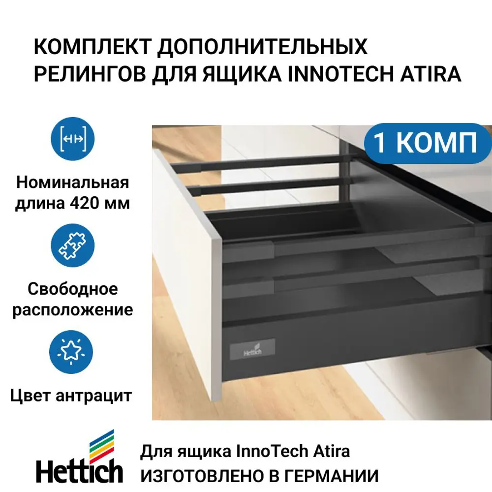 Фото Комплект релингов для ящика InnoTech Atira NL420 антрацит Фото Комплект релингов для ящика InnoTech Atira NL420 антрацит