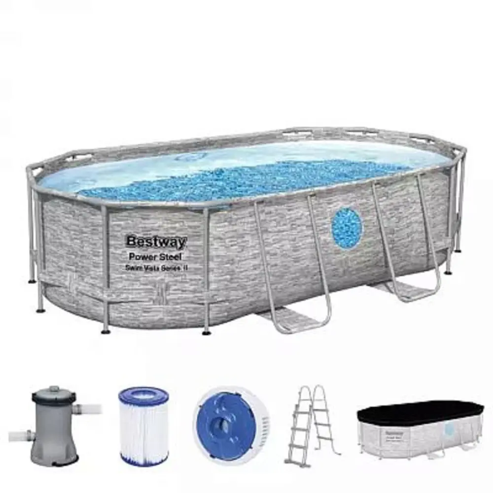 Фото Каркасный бассейн Bestway 56714 bw 250 x 427 x 100 см 7250 л Фото Каркасный бассейн Bestway 56714 bw 250 x 427 x 100 см 7250 л