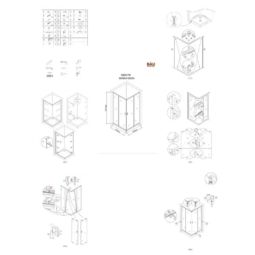 Фото 4 Душевой уголок Bauedge Ty0046 квадрат с поддоном 80x80см профиль хромированный эффект стекла прозрачный Фото 4 Душевой уголок Bauedge Ty0046 квадрат с поддоном 80x80см профиль хромированный эффект стекла прозрачный