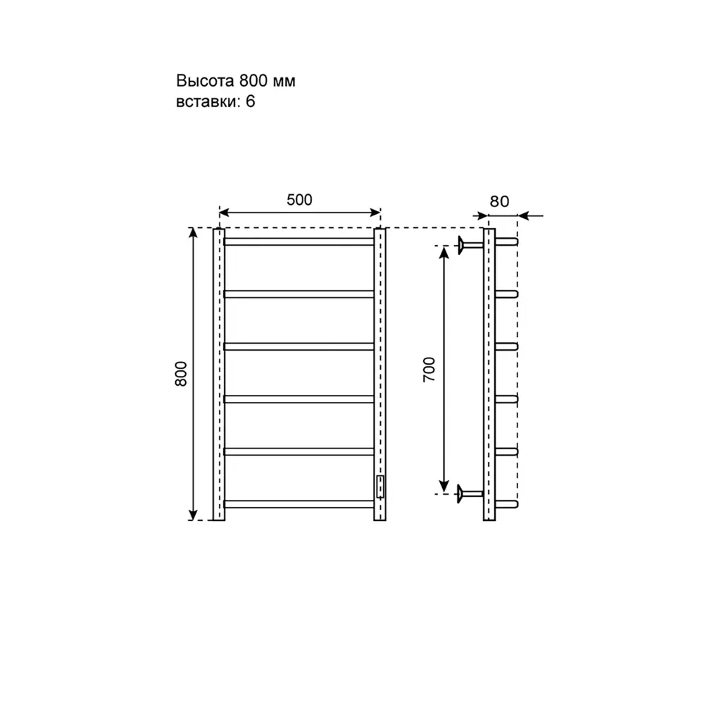Фото 4 Полотенцесушитель электрический Primoclima Step E White 150x800 мм 126 Вт с терморегулятором лесенка цвет белый матовый Фото 4 Полотенцесушитель электрический Primoclima Step E White 150x800 мм 126 Вт с терморегулятором лесенка цвет белый матовый