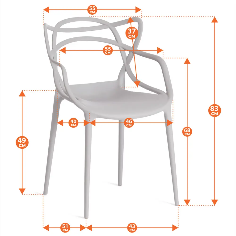 Фото 10 Кухонный стул Tetchair Cat chair 56x82.5x53 см пластик цвет черный