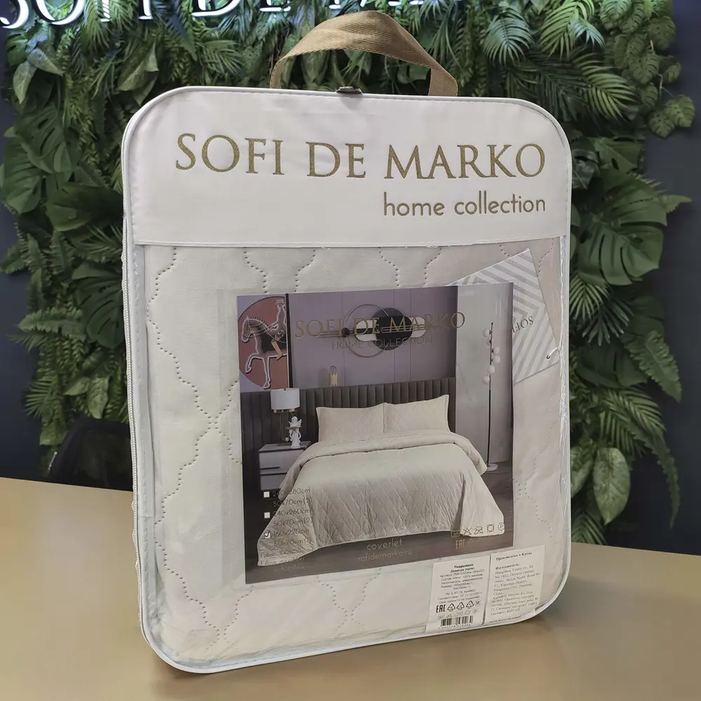 Фото 9 Покрывало Sofi de marko Деметра Пок-5303Сс-240х260 240x260 см велюр цвет светло-серый