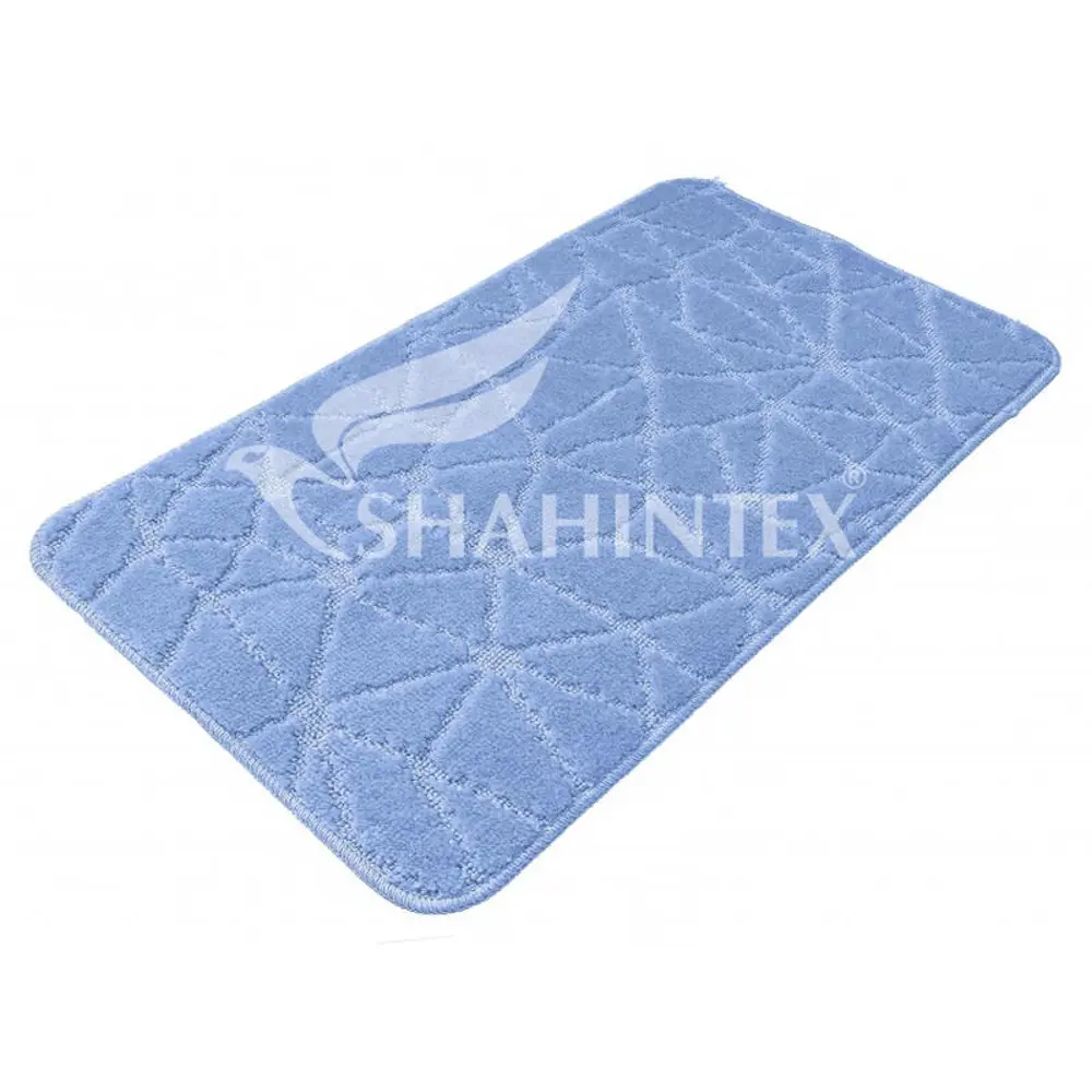 Фото Коврик для ванной комнаты Shahintex 324595 80x50см цвет синий Фото Коврик для ванной комнаты Shahintex 324595 80x50см цвет синий