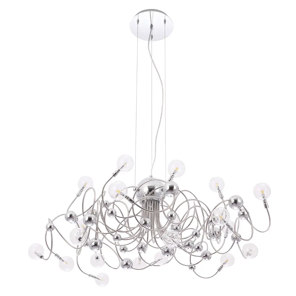 Фото Люстра подвесная Crystal Lux Medusa sp20 chrome 20 ламп 11 м² цвет хром