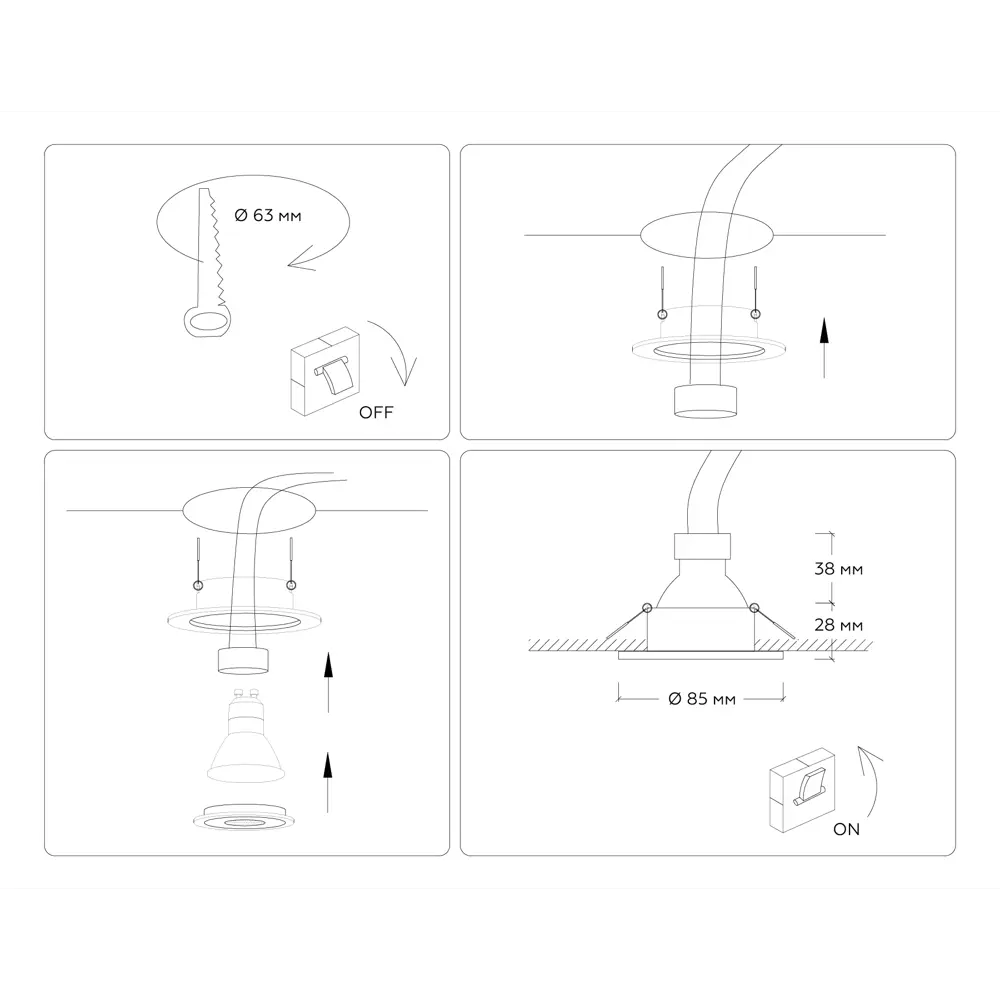 Фото 6 Светильник точечный встраиваемый Ambrella light Techno spot Tn1151 под отверстие 63 мм GU5.3 цвет черный Фото 6 Светильник точечный встраиваемый Ambrella light Techno spot Tn1151 под отверстие 63 мм GU5.3 цвет черный