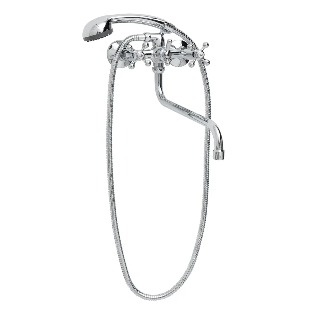 Фото 3 Смеситель для ванны Haiba Hb2208 00288752 двухвентильный с душевой лейкой цвет хром