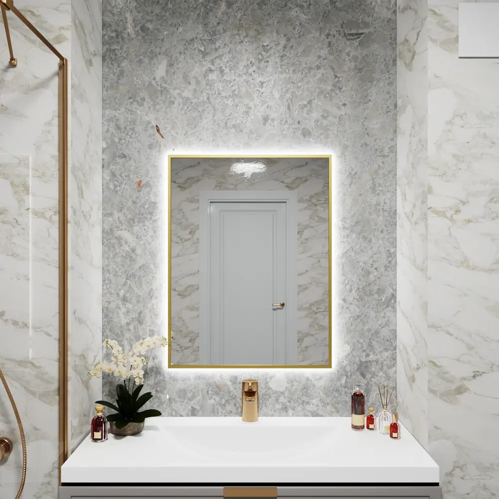 Фото Зеркало со встроенной подсветкой One mirror 9070зсх 70x90 см Фото Зеркало со встроенной подсветкой One mirror 9070зсх 70x90 см